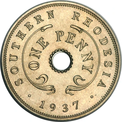 1 Penny - George VI back