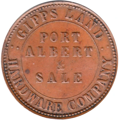 1 Penny - Gipps Land Hardware Company - Trade & Agriculture Port Albert & Sale; Victoria ND front