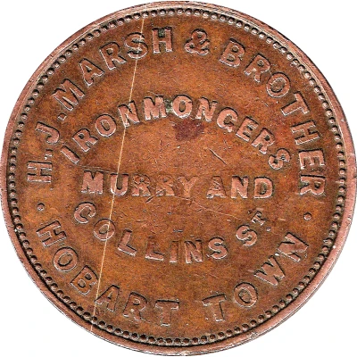 1 Penny - H.J.Marsh and Brother Hobart; Tasmania ND back