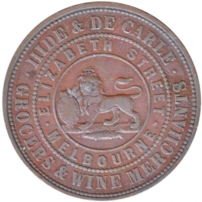 1 Penny - Hide and De Carle 1857 Melbourne; Victoria front