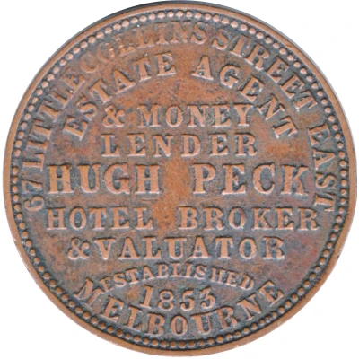 1 Penny - Hugh Peck Stokes ARMS - Melbourne; Victoria front