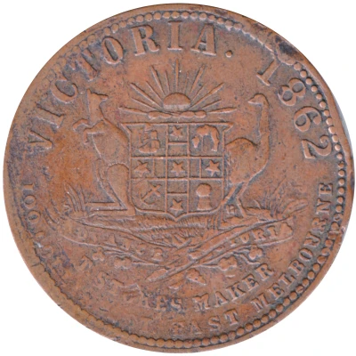 1 Penny - Hugh Peck Stokes ARMS - Melbourne; Victoria back