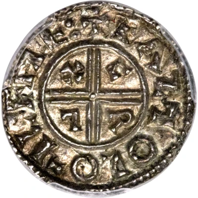 1 Penny In the name of Aethelred; Crux type, bust left back