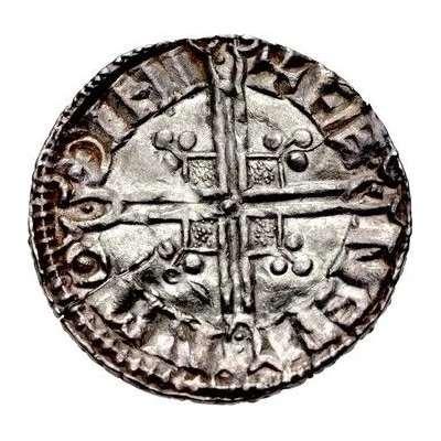 1 Penny In the name of Aethelred; Helmet type back