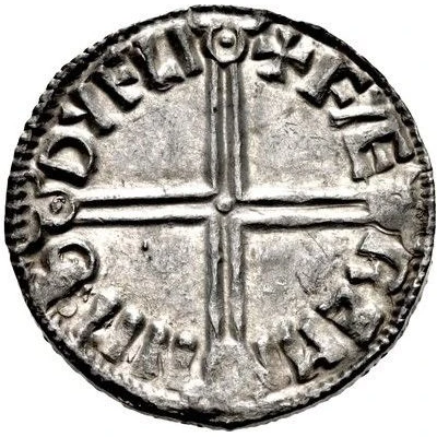 1 Penny In the name of Aethelred; Long cross back