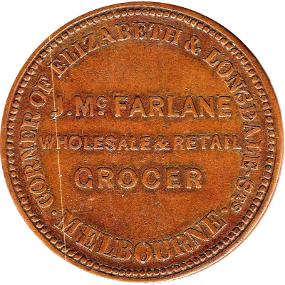 1 Penny - J. Mc Farlane Melbourne; Victoria ND front