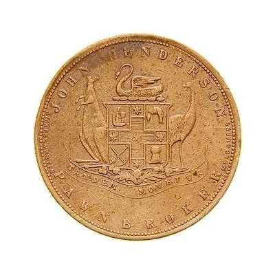 1 Penny - John Henderson, Pawnbroker Fremantle; Western Australia ND front