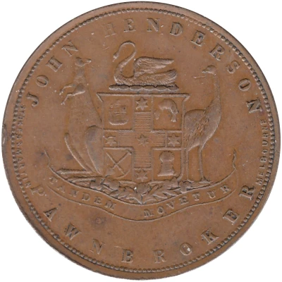 1 Penny - John Henderson, Pawnbroker Fremantle; Western Australia front