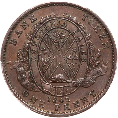 1 Penny - Montréal Bank Token back