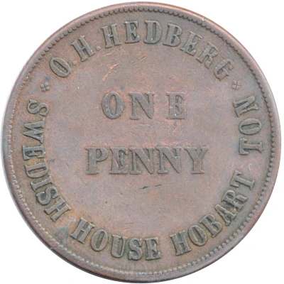 1 Penny - O.H. Hedberg (Hobart Town; Tasmania) ND back