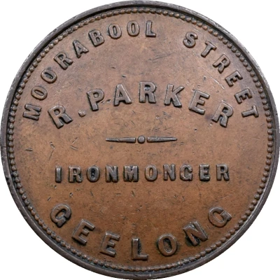 1 Penny - R. Parker - Ironmonger (Geelong; Victoria) ND front