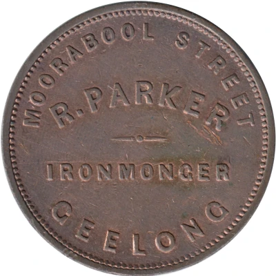 1 Penny - R. Parker - Ironmonger Geelong; Victoria ND front