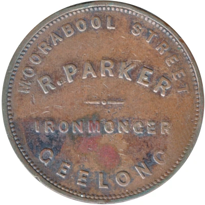 1 Penny - R. Parker - Ironmonger Geelong; Victoria ND front