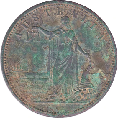 1 Penny - R. Parker - Ironmonger Large Series 35 mm, Colon after R - Geelong; Victoria ND back