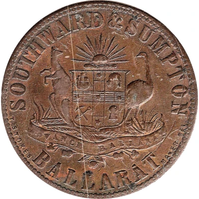 1 Penny - Southward and Sumpton Ballarat; Victoria ND back