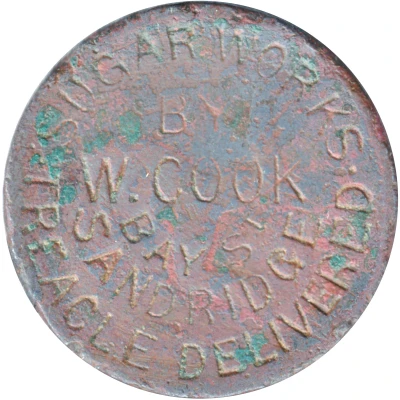 1 Penny Surcharged - W.C. Cook Sandridge, Melbourne; Victoria ND front