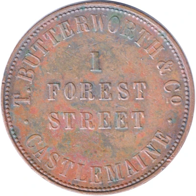 1 Penny - T. Butterworth and Co. Castlemaine; Victoria front