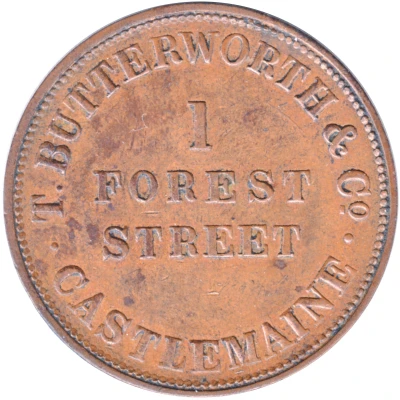 1 Penny - T. Butterworth and Co. (Castlemaine; Victoria) ND front