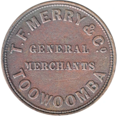 1 Penny - T.F. Merry and Co Toowoomba; Queensland front