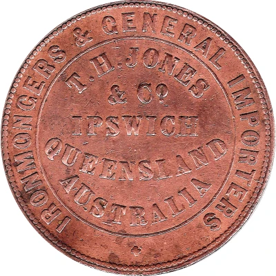 1 Penny - T.H.Jones and Co Ipswich; Queensland ND front