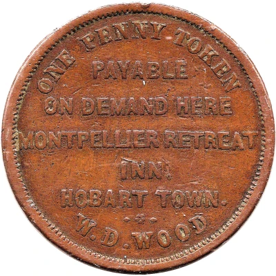 1 Penny - W.D. Wood Hobart, Tasmania ND back