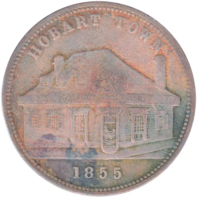 1 Penny - W.D. Wood Hobart Town; Tasmania back