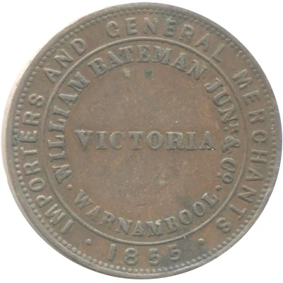 1 Penny - William Bateman - Importers Warrnambool, Victoria front