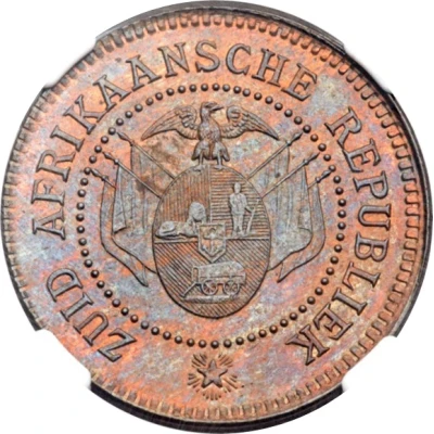 1 Penny Zuid Afrikaansche Republiek; Transvaal Mule front