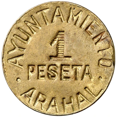 1 Peseta Arahal ND front