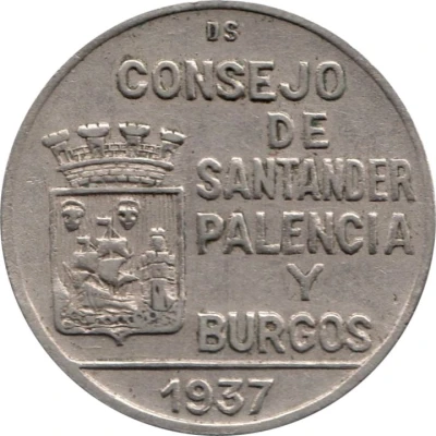 1 Peseta Santander, Palencia and Burgos front