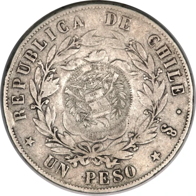 1 Peso Counter-stamped coinage front