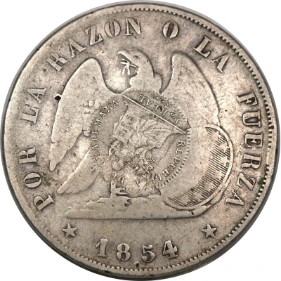 1 Peso Counter-stamped coinage back