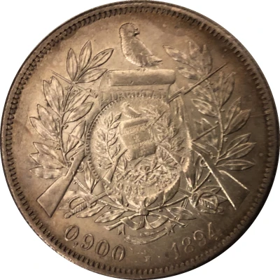 1 Peso Counter-stamped coinage front