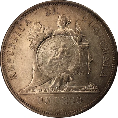 1 Peso Counter-stamped coinage back