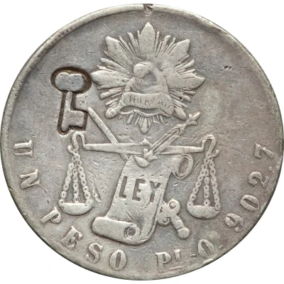 1 Peso Countermarked ND front