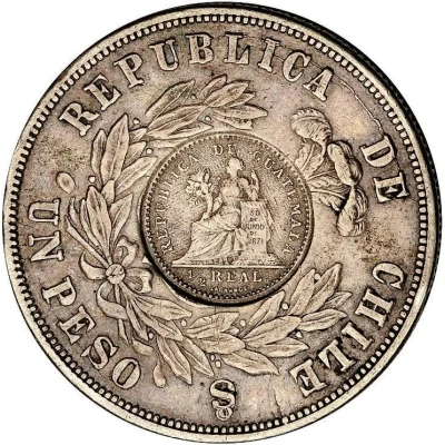 1 Peso Counterstamped coinage back