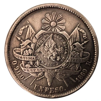 1 Peso Counterstamped coinage back