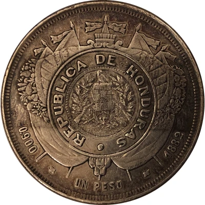 1 Peso Counterstamped coinage front