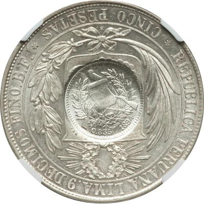 1 Peso Counterstamped coinage front