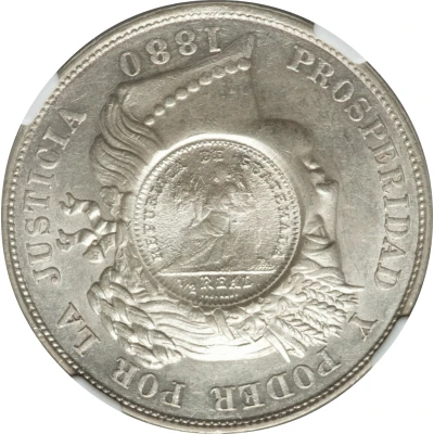 1 Peso Counterstamped coinage back