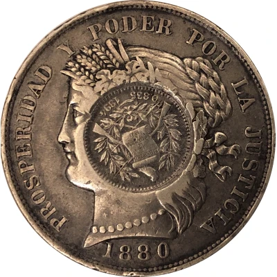 1 Peso Counterstamped coinage front