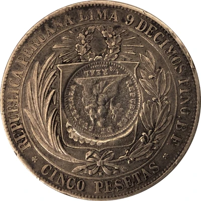 1 Peso Counterstamped coinage back