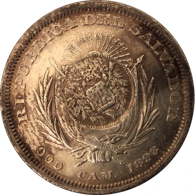 1 Peso Counterstamped coinage front