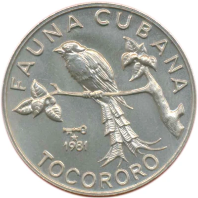 1 Peso Cuban Trogon back