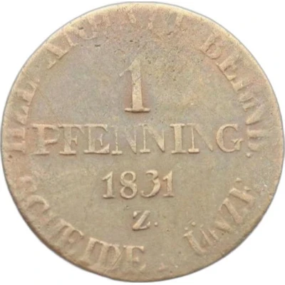 1 Pfennig - Alexius Frederick Christian back