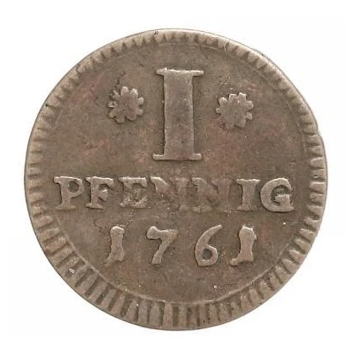 1 Pfennig - Charles August Frederick back