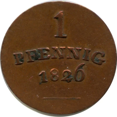 1 Pfennig - Charles August back