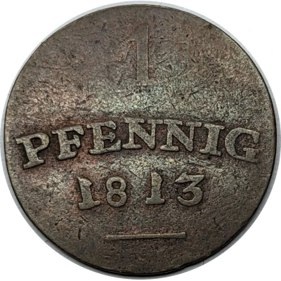 1 Pfennig - Charles August back