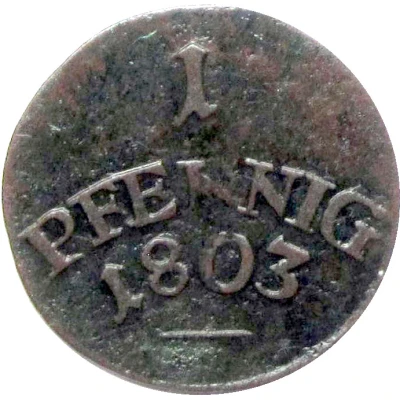 1 Pfennig - Charles August back