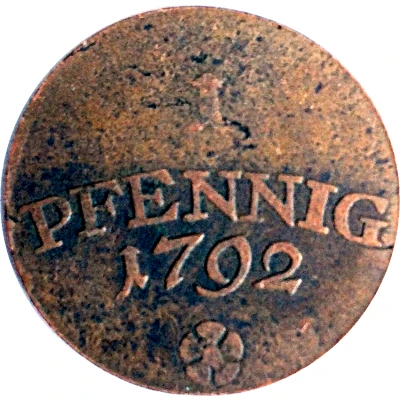 1 Pfennig - Charles August back